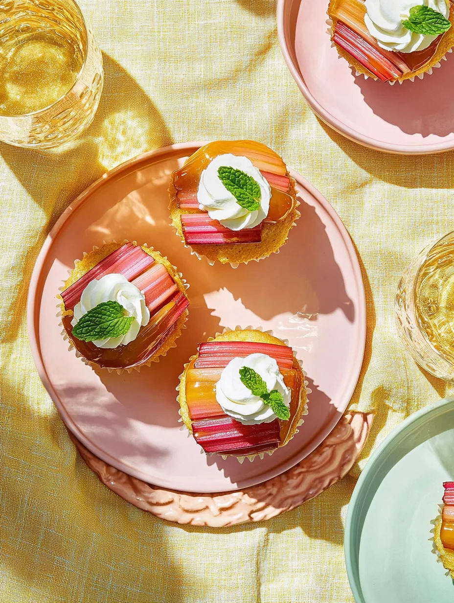 Rhubarb Upside-Down Cupcakes