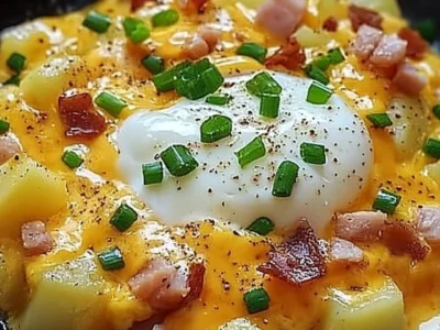 Cheesy Potato Egg Scramble