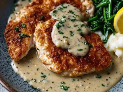 Chicken Schnitzel with Creamy Sauce