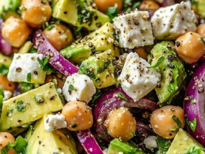 Chickpea Feta Avocado Salad