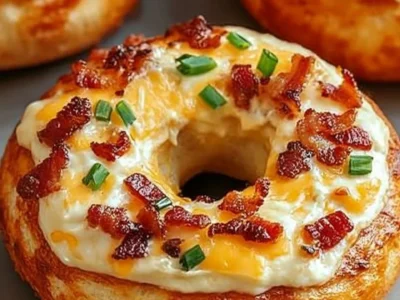 Creamy Bacon Cheddar Bagels