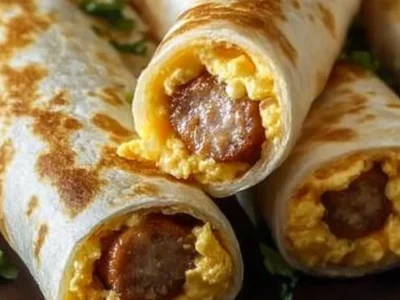 Irresistibly Cheesy Sausage Egg Breakfast Roll-Ups