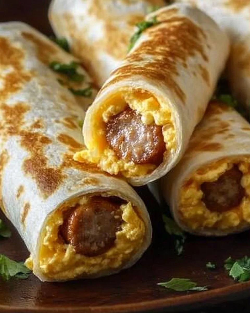 Irresistibly Cheesy Sausage Egg Breakfast Roll-Ups