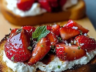 Roasted Strawberry Whipped Ricotta Toast