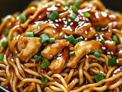 Sticky Garlic Chicken Noodles