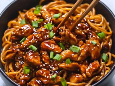 Sticky Garlic Chicken Noodles