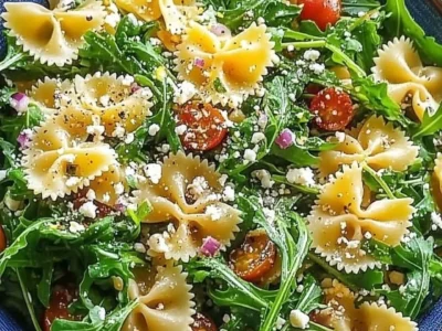 Tangy Lemon Arugula Pasta Salad