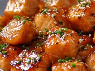 Air Fryer Honey Garlic Salmon Bites