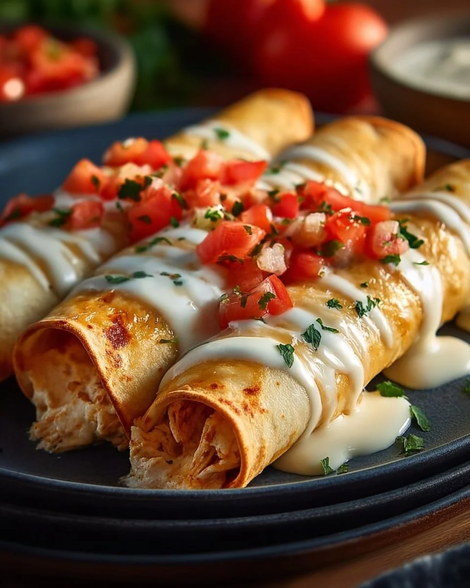 Baked Cream Cheese Chicken Taquitos