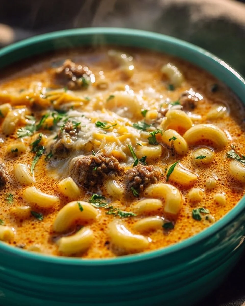 Cheeseburger Macaroni Soup
