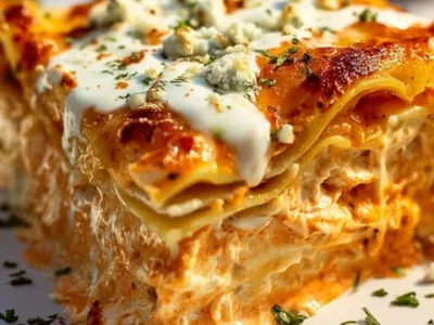 Cheesy Buffalo Ranch Chicken Lasagna