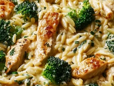Cheesy Chicken Broccoli Orzo
