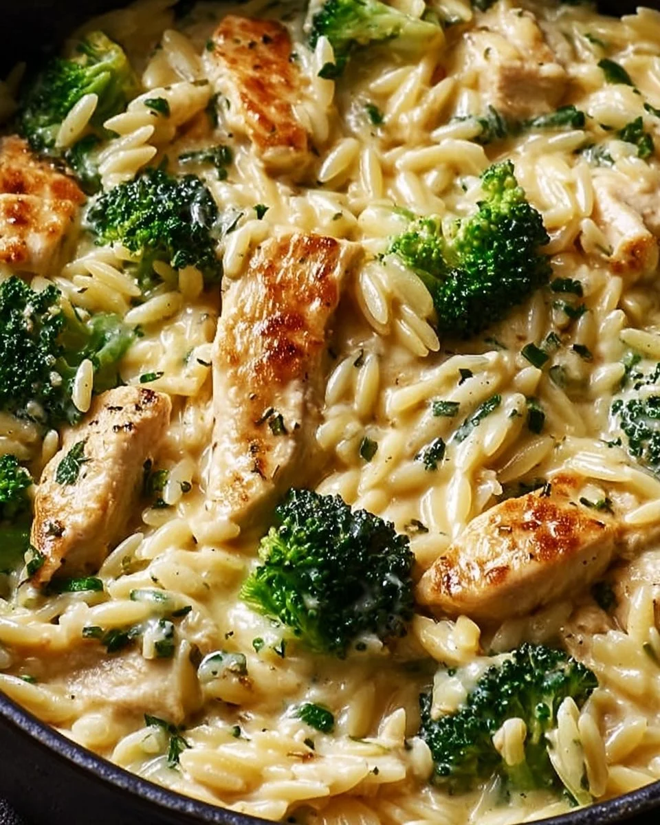 Cheesy Chicken Broccoli Orzo