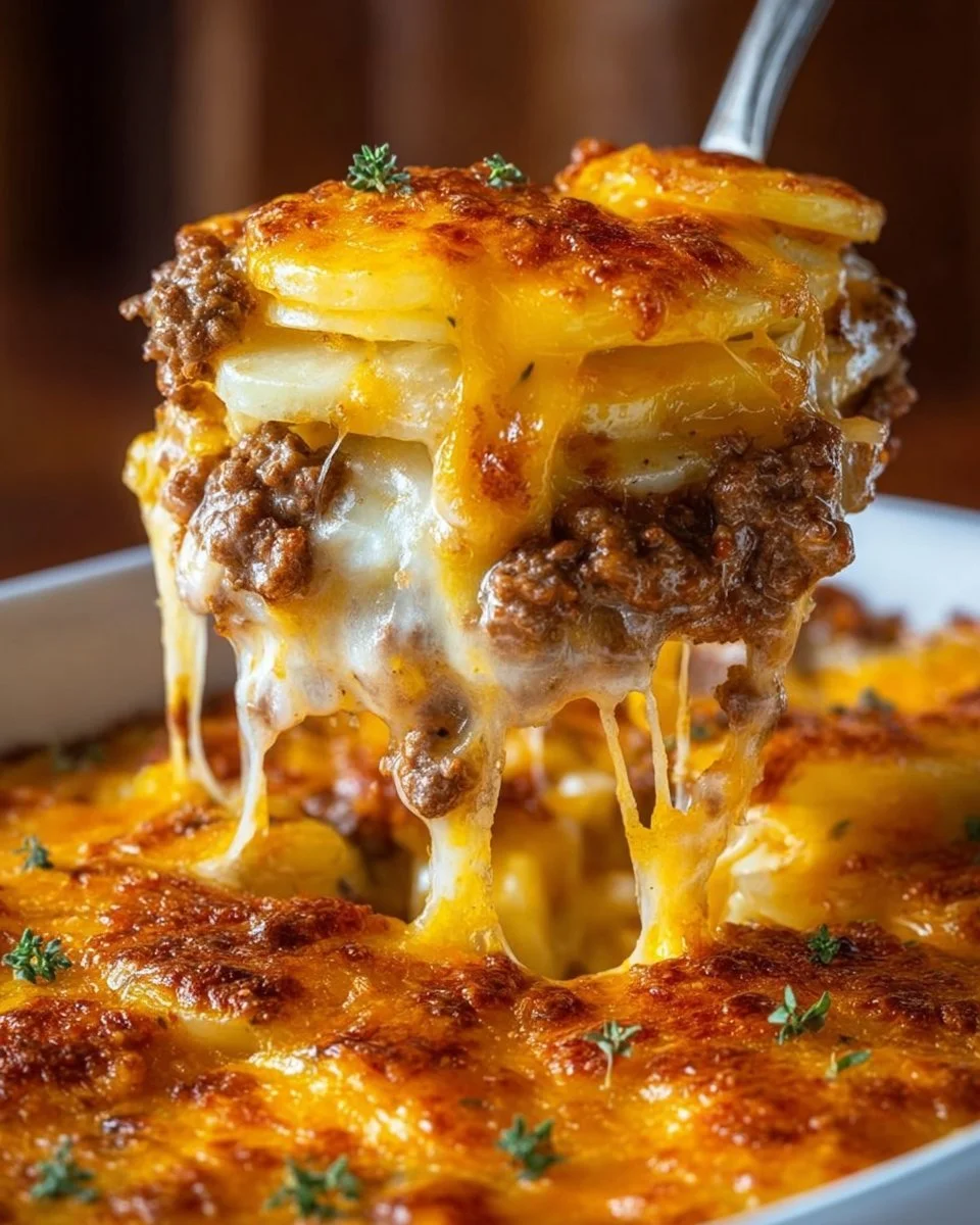 Cheesy Hamburger Potato Casserole