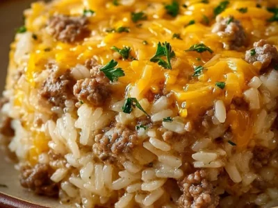 Cheesy Hamburger Rice Casserole
