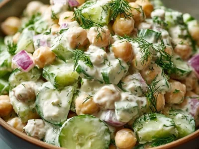 Chickpea & Cucumber Salad with Creamy Yogurt Dressing