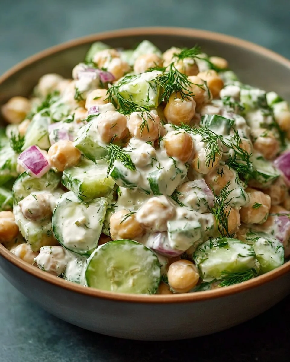 Chickpea & Cucumber Salad with Creamy Yogurt Dressing