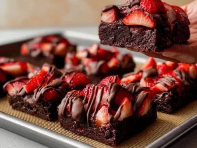 Chocolate Covered Strawberry Brownies