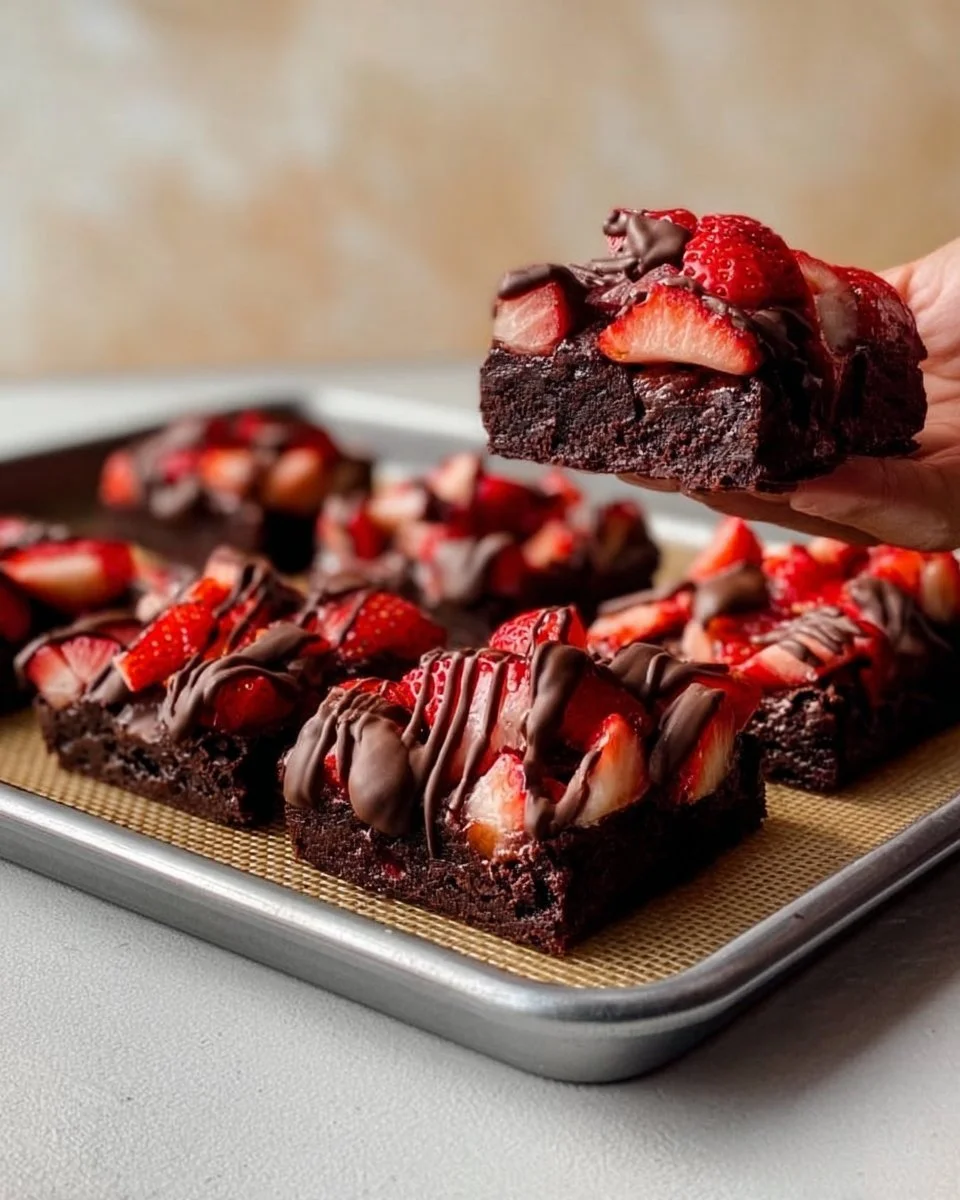 Chocolate Covered Strawberry Brownies