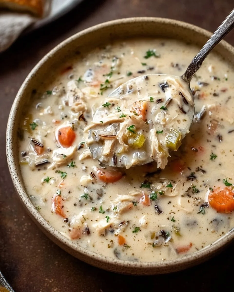 Creamy Crockpot Chicken Wild Rice Soup