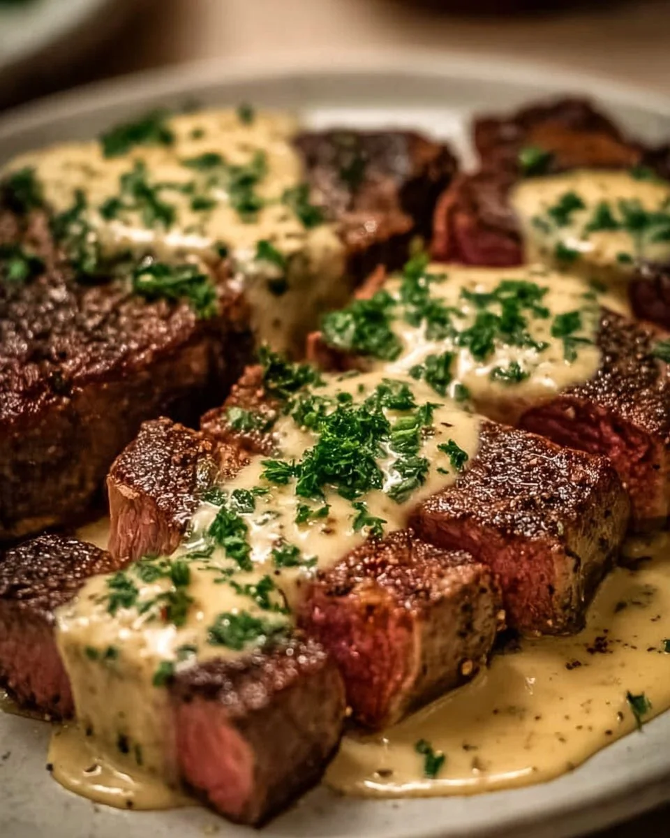 Creamy Garlic Sauce Steak