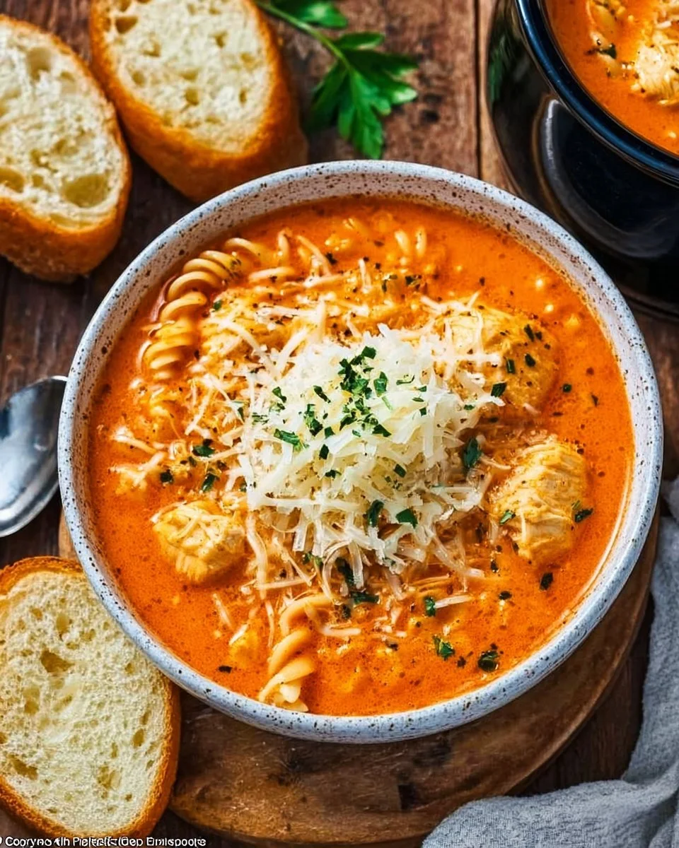 Crockpot Chicken Parmesan Soup