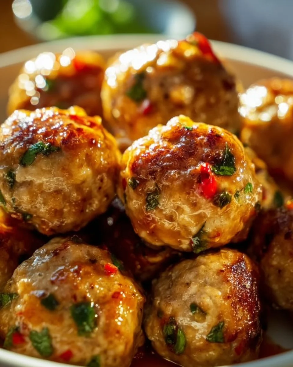 Easy Thai Baked Chicken Meatballs