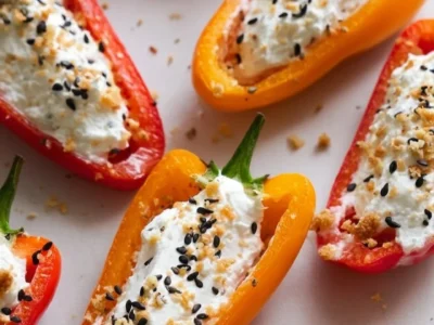 Everything Cream Cheese Stuffed Mini Bell Peppers