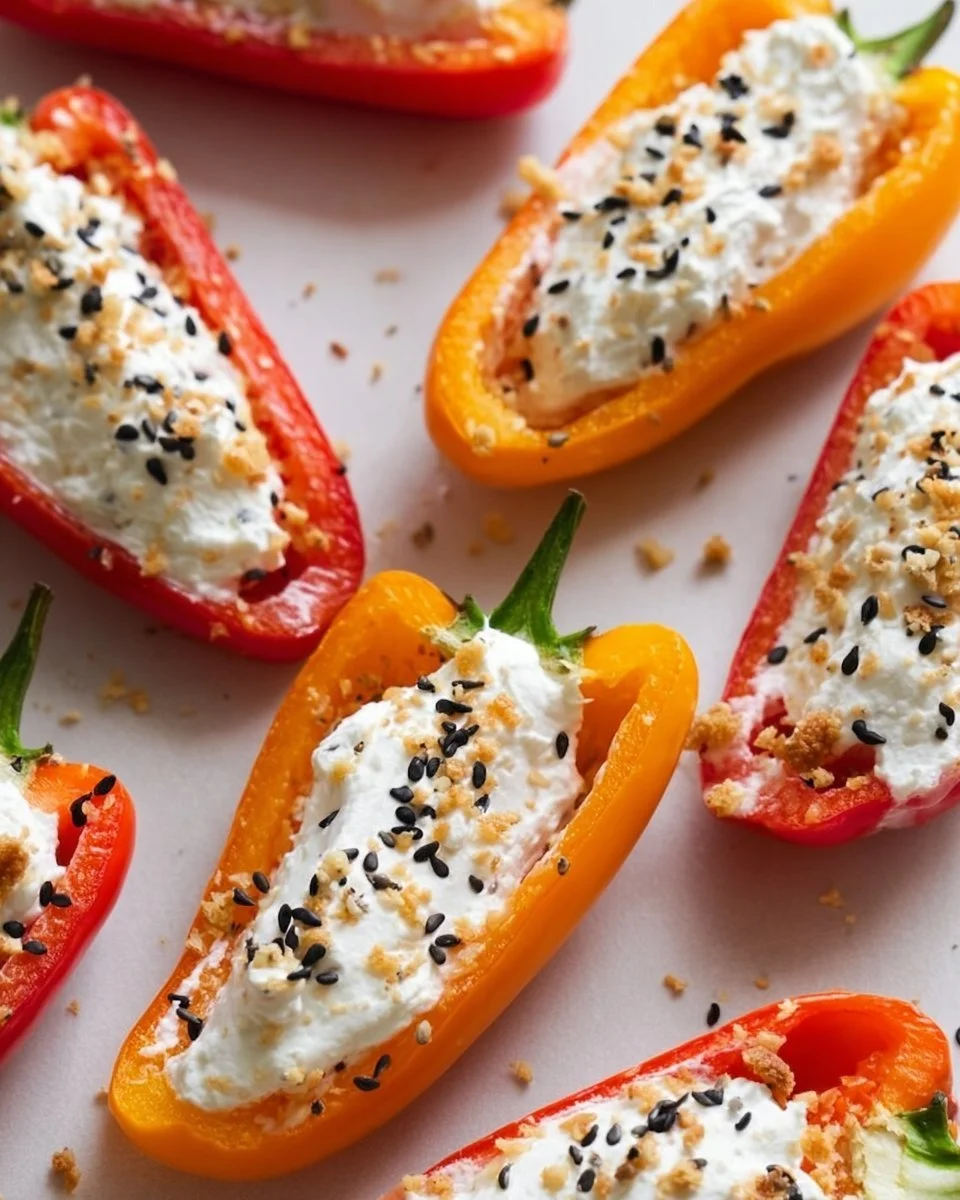 Everything Cream Cheese Stuffed Mini Bell Peppers