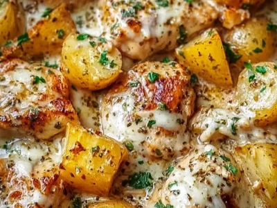 Garlic Parmesan Crockpot Chicken and Potatoes