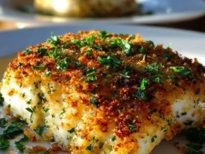 Garlic Parmesan Crusted Halibut