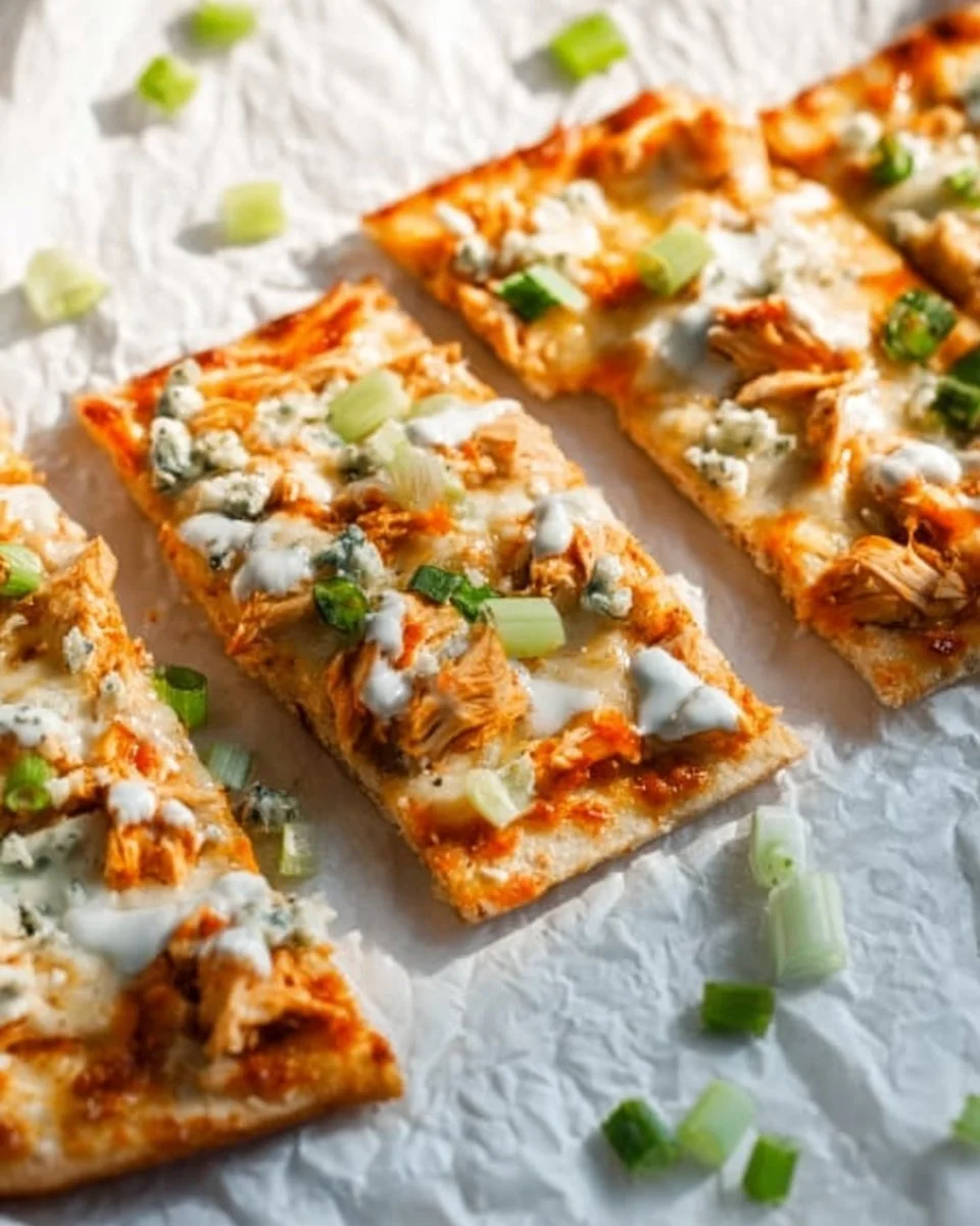 High Protein Buffalo Chicken Flatbread