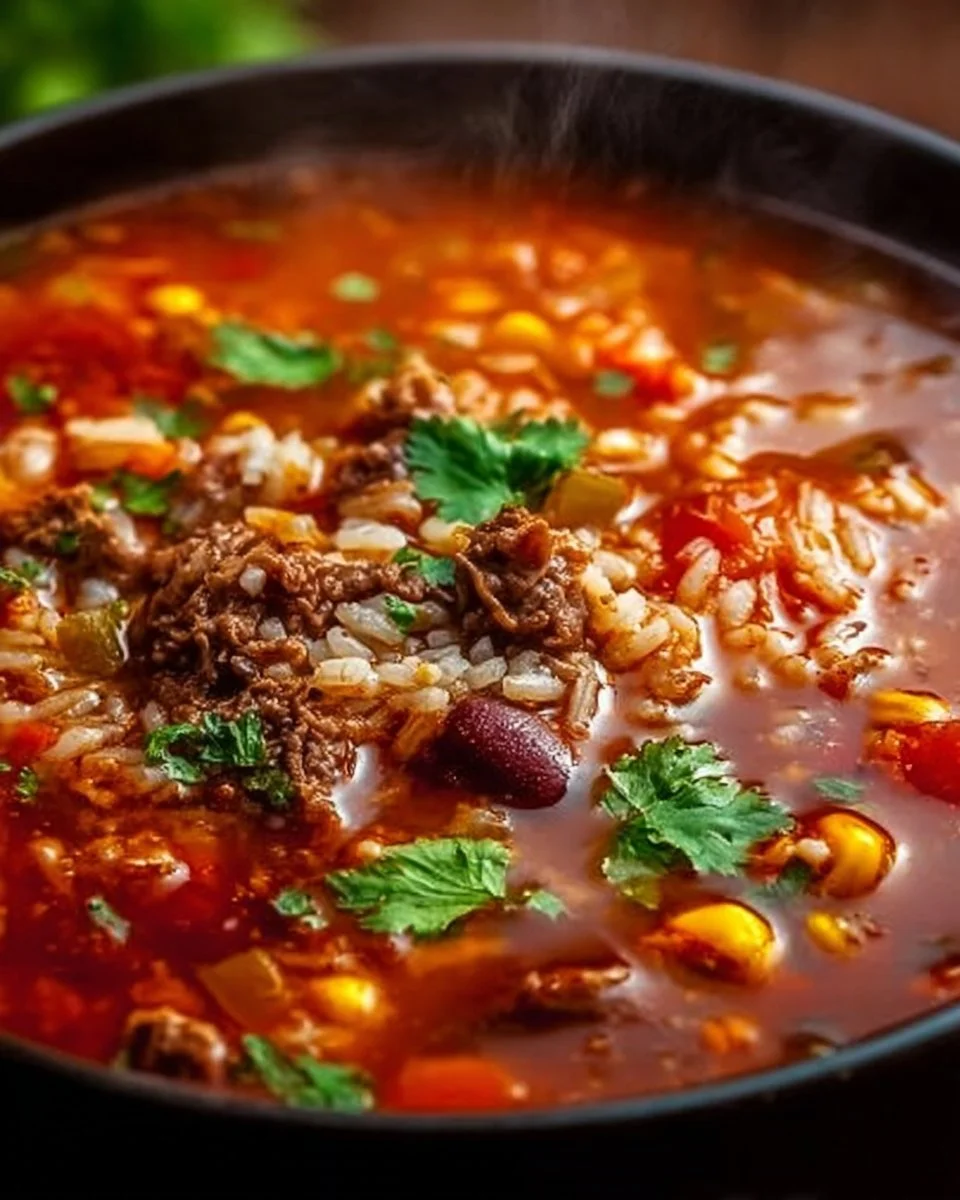 Mexican Beef and Rice Soup