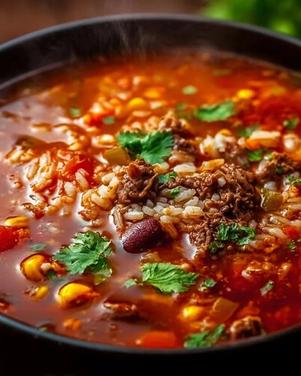 Mexican Beef and Rice Soup