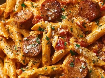 One-Pot Creamy Spicy Cajun Sausage Pasta