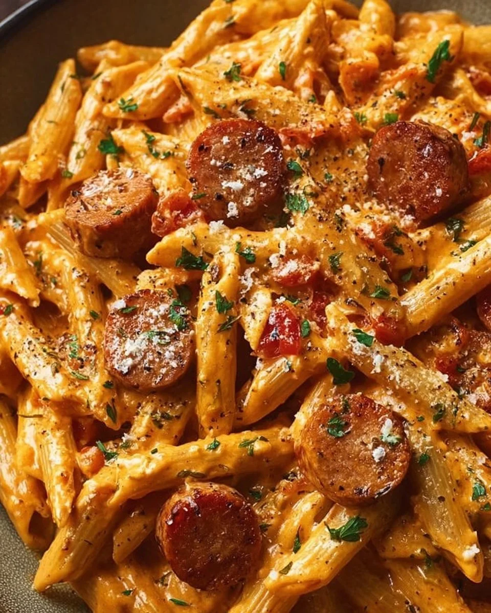One-Pot Creamy Spicy Cajun Sausage Pasta