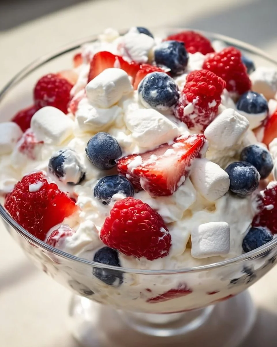 Red White and Blue Cheesecake Salad