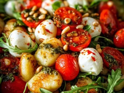 Roasted Gnocchi Salad with Basil Pesto