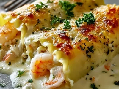 Shrimp & Crab Alfredo Lasagna Roll-Ups