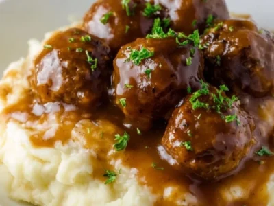 Slow Cooker Salisbury Steak Meatballs