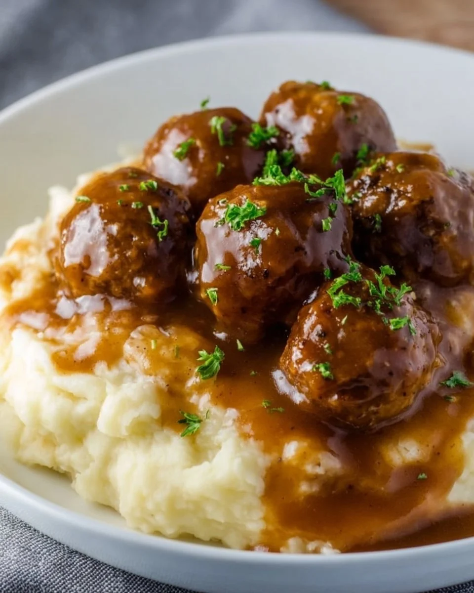 Slow Cooker Salisbury Steak Meatballs