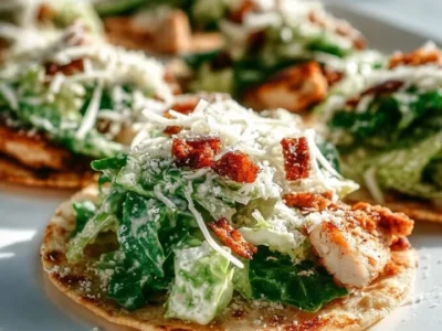 Smash Chicken Caesar Tacos