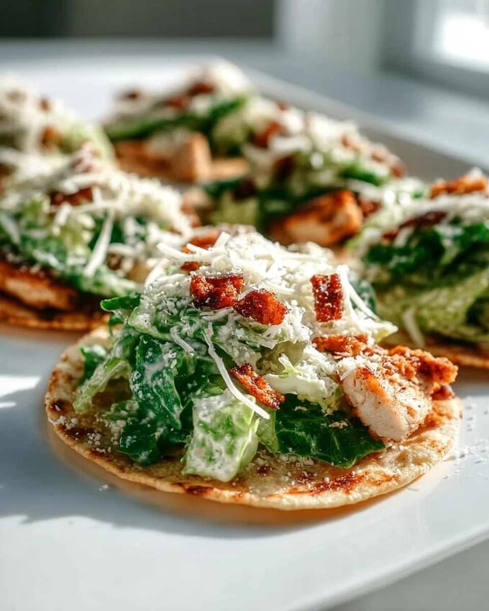 Smash Chicken Caesar Tacos