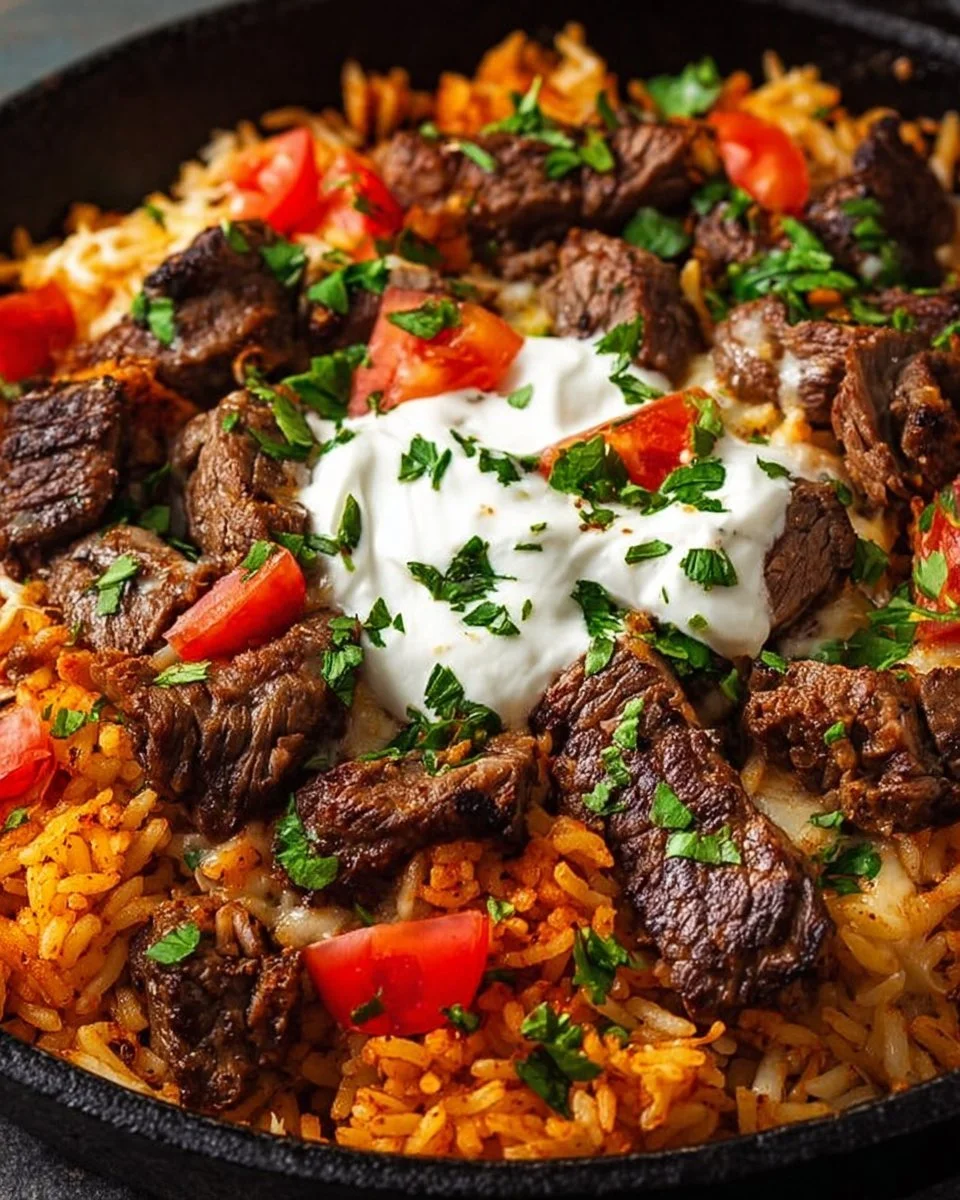 Steak Cheese Rice