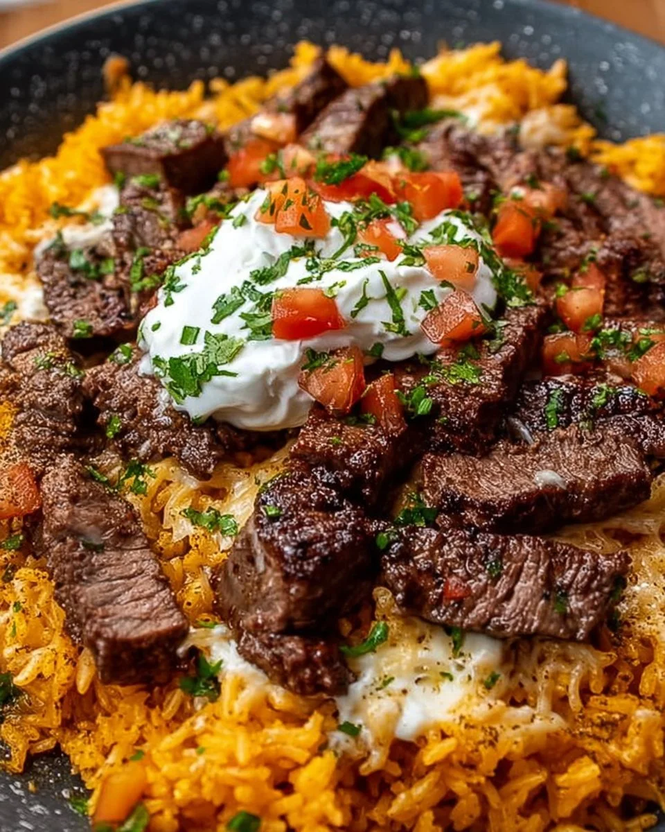 Steak Cheese Rice