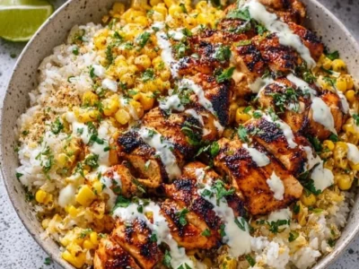 Street Corn Chicken Rice Bowl
