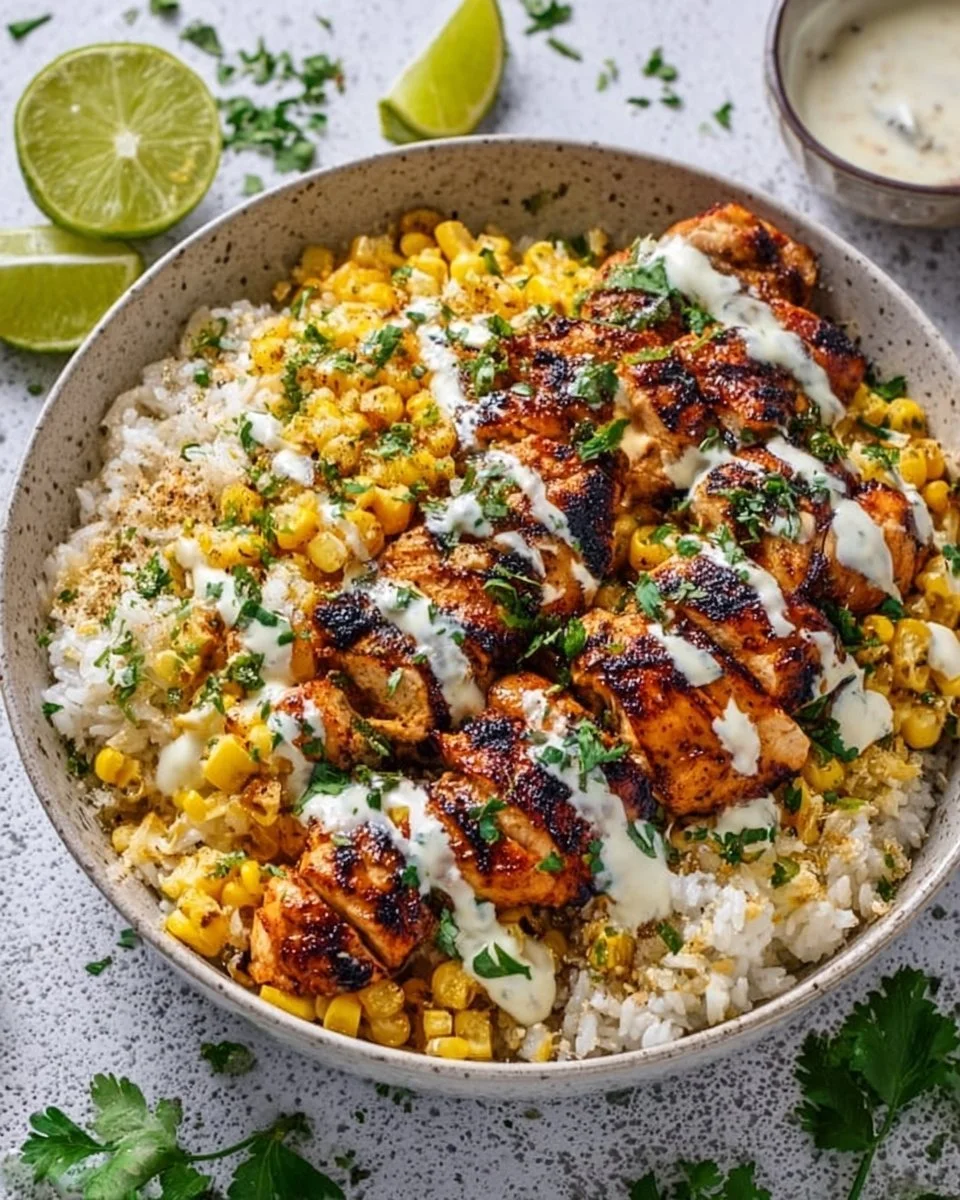 Street Corn Chicken Rice Bowl