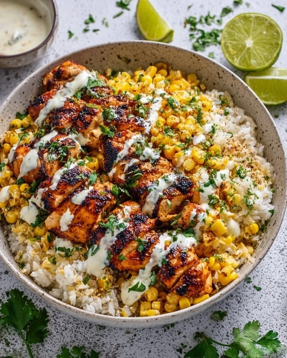 Street Corn Chicken Rice Bowl