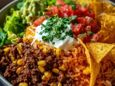 Taco Rice Bowl with Doritos