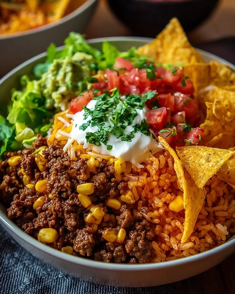 Taco Rice Bowl with Doritos